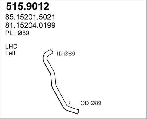 ASSO 515.9012 - Izplūdes caurule ps1.lv