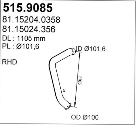 ASSO 515.9085 - Izplūdes caurule ps1.lv