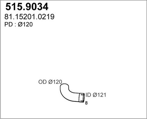 ASSO 515.9034 - Izplūdes caurule ps1.lv