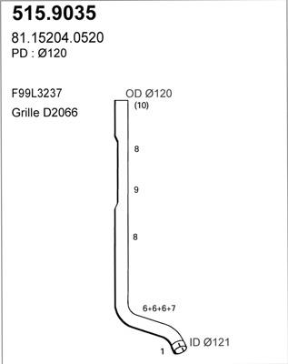 ASSO 515.9035 - Izplūdes caurule ps1.lv