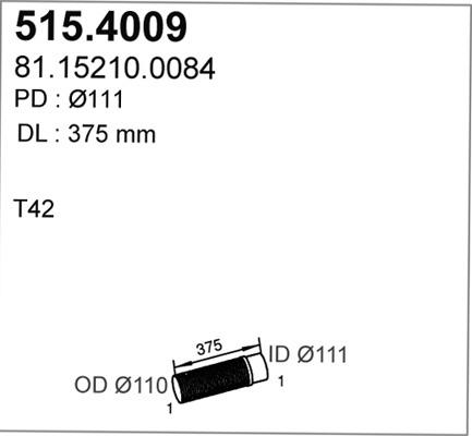 ASSO 515.4009 - Gofrēta caurule, Izplūdes gāzu sistēma ps1.lv