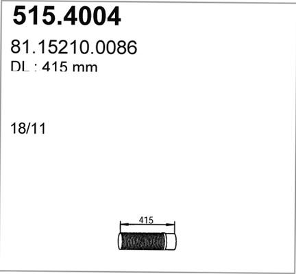 ASSO 515.4004 - Gofrēta caurule, Izplūdes gāzu sistēma ps1.lv