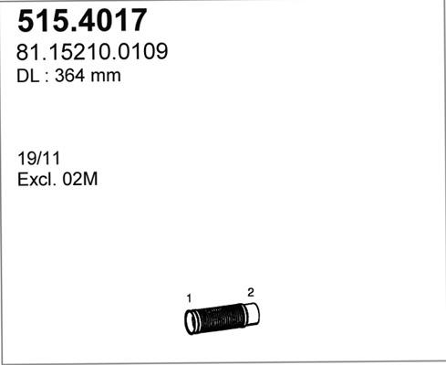 ASSO 515.4017 - Gofrēta caurule, Izplūdes gāzu sistēma ps1.lv