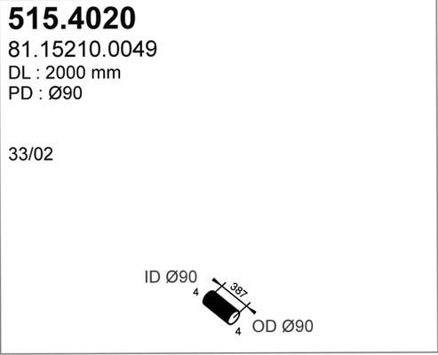 ASSO 515.4020 - Gofrēta caurule, Izplūdes gāzu sistēma ps1.lv