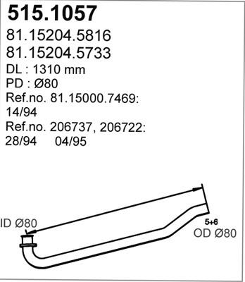 ASSO 515.1057 - Izplūdes caurule ps1.lv