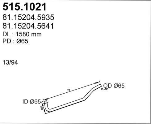 ASSO 515.1021 - Izplūdes caurule ps1.lv