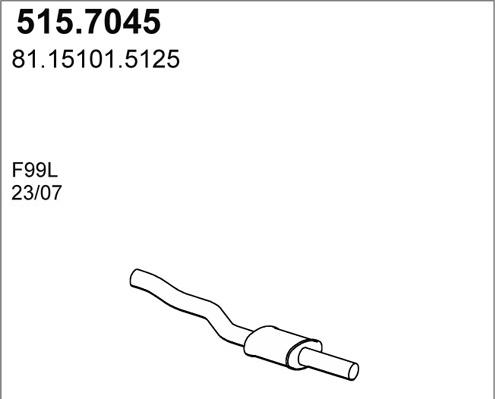 ASSO 515.7045 - Vidējais / Gala izpl. gāzu trokšņa slāpētājs ps1.lv