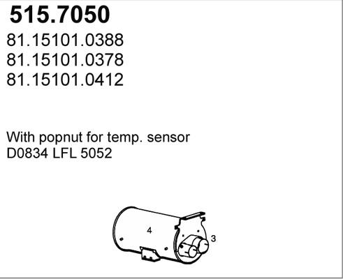 ASSO 515.7050 - Vidējais / Gala izpl. gāzu trokšņa slāpētājs ps1.lv