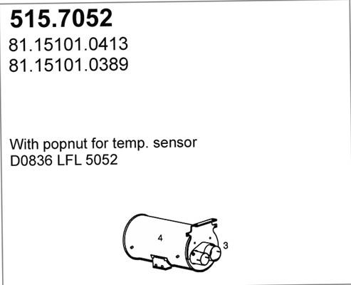 ASSO 515.7052 - Vidējais / Gala izpl. gāzu trokšņa slāpētājs ps1.lv