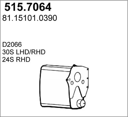ASSO 515.7064 - Vidējais / Gala izpl. gāzu trokšņa slāpētājs ps1.lv