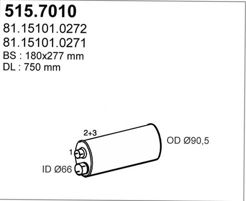 ASSO 515.7010 - Vidējais / Gala izpl. gāzu trokšņa slāpētājs ps1.lv