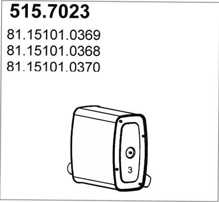 ASSO 515.7023 - Vidējais / Gala izpl. gāzu trokšņa slāpētājs ps1.lv