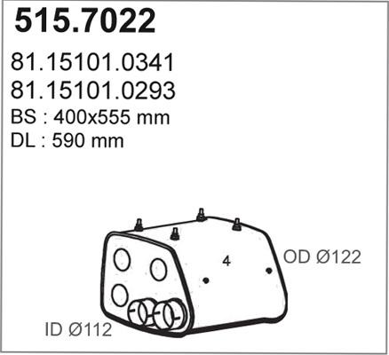 ASSO 515.7022 - Vidējais / Gala izpl. gāzu trokšņa slāpētājs ps1.lv