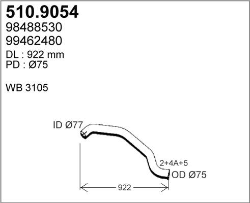 ASSO 510.9054 - Izplūdes caurule ps1.lv