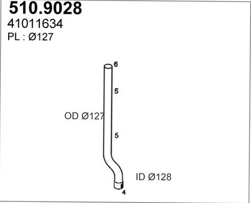 ASSO 510.9028 - Izplūdes caurule ps1.lv