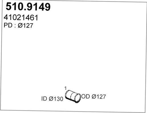 ASSO 510.9149 - Izplūdes caurule ps1.lv