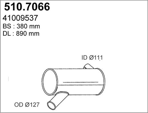 ASSO 510.7066 - Vidējais / Gala izpl. gāzu trokšņa slāpētājs ps1.lv