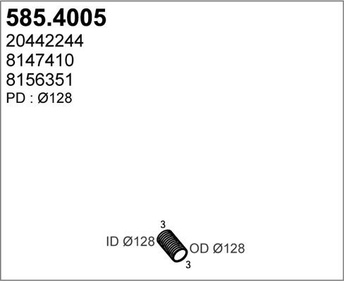 ASSO 585.4005 - Gofrēta caurule, Izplūdes gāzu sistēma ps1.lv