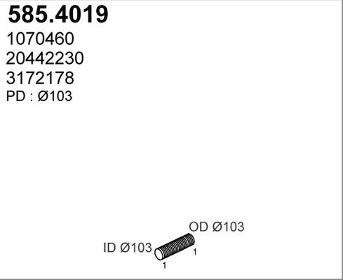 ASSO 585.4019 - Gofrēta caurule, Izplūdes gāzu sistēma ps1.lv