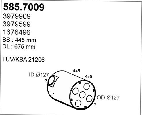 ASSO 585.7009 - Vidējais / Gala izpl. gāzu trokšņa slāpētājs ps1.lv