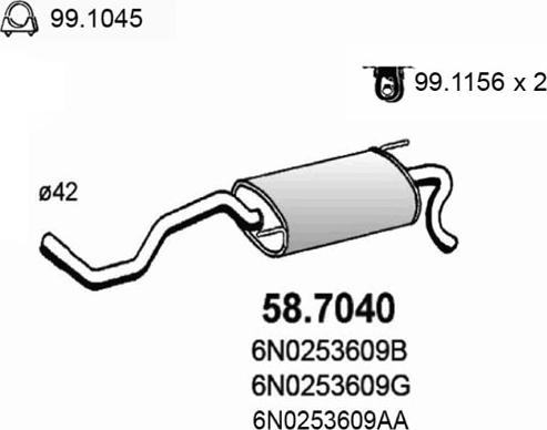 ASSO 58.7040 - Izplūdes gāzu trokšņa slāpētājs (pēdējais) ps1.lv