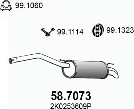 ASSO 58.7073 - Izplūdes gāzu trokšņa slāpētājs (pēdējais) ps1.lv