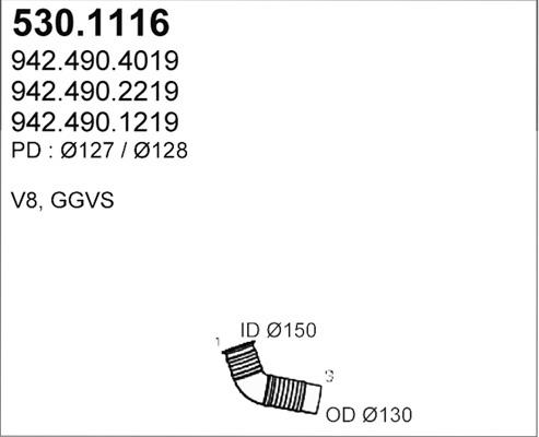 ASSO 530.1116 - Izplūdes caurule ps1.lv