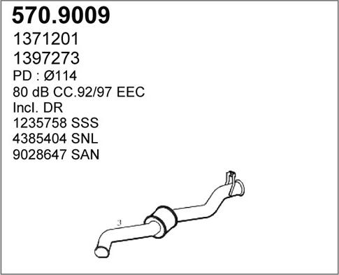 ASSO 570.9009 - Izplūdes caurule ps1.lv