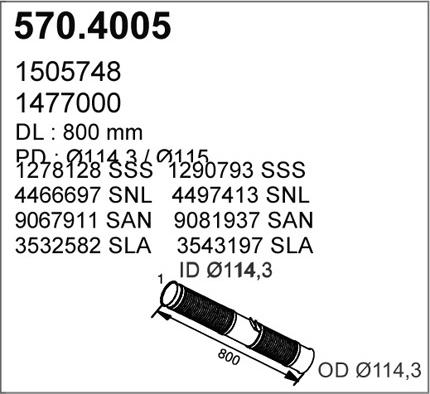 ASSO 570.4005 - Gofrēta caurule, Izplūdes gāzu sistēma ps1.lv