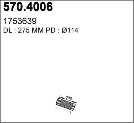 ASSO 570.4006 - Gofrēta caurule, Izplūdes gāzu sistēma ps1.lv
