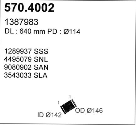 ASSO 570.4002 - Gofrēta caurule, Izplūdes gāzu sistēma ps1.lv