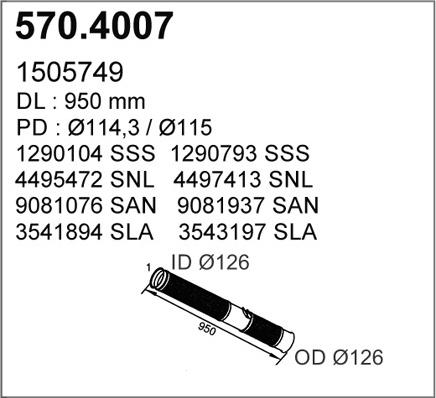 ASSO 570.4007 - Gofrēta caurule, Izplūdes gāzu sistēma ps1.lv