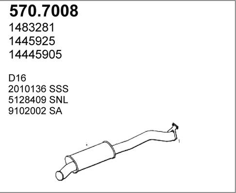 ASSO 570.7008 - Vidējais / Gala izpl. gāzu trokšņa slāpētājs ps1.lv