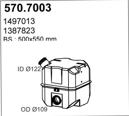 ASSO 570.7003 - Vidējais / Gala izpl. gāzu trokšņa slāpētājs ps1.lv