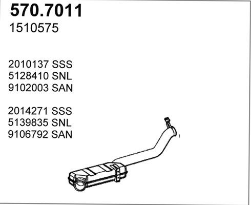 ASSO 570.7011 - Vidējais / Gala izpl. gāzu trokšņa slāpētājs ps1.lv