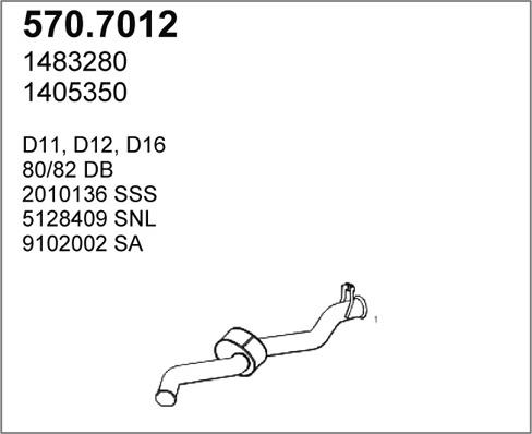 ASSO 570.7012 - Vidējais / Gala izpl. gāzu trokšņa slāpētājs ps1.lv