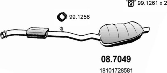ASSO 08.7049 - Izplūdes gāzu trokšņa slāpētājs (pēdējais) ps1.lv