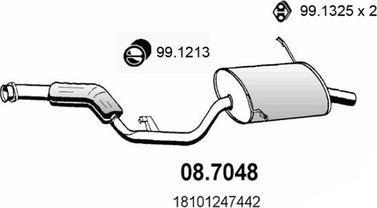 ASSO 08.7048 - Izplūdes gāzu trokšņa slāpētājs (pēdējais) ps1.lv