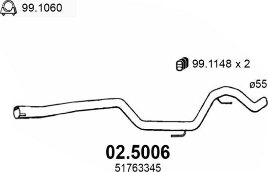 ASSO 02.5006 - Izplūdes caurule ps1.lv