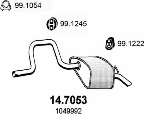 ASSO 14.7053 - Izplūdes gāzu trokšņa slāpētājs (pēdējais) ps1.lv