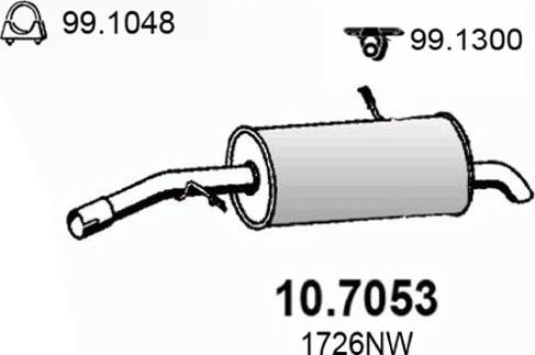 ASSO 10.7053 - Izplūdes gāzu trokšņa slāpētājs (pēdējais) ps1.lv