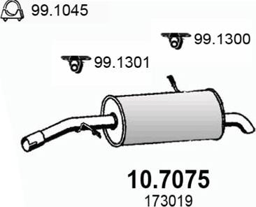 ASSO 10.7075 - Izplūdes gāzu trokšņa slāpētājs (pēdējais) ps1.lv