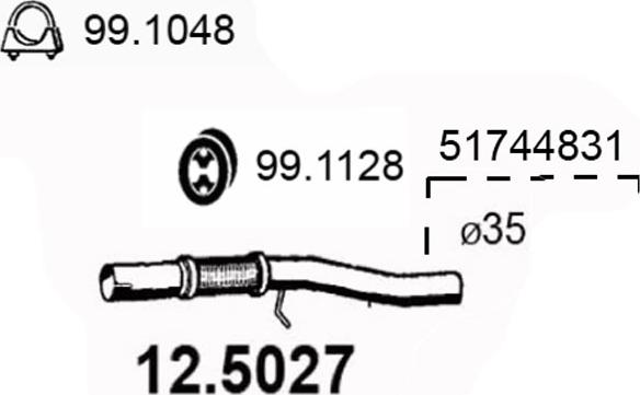 ASSO 12.5027 - Izplūdes caurule ps1.lv