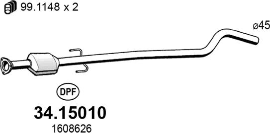 ASSO 34.15010 - Nosēdumu / Daļiņu filtrs, Izplūdes gāzu sistēma ps1.lv