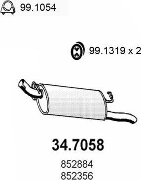 ASSO 34.7058 - Izplūdes gāzu trokšņa slāpētājs (pēdējais) ps1.lv