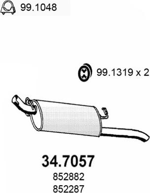 ASSO 34.7057 - Izplūdes gāzu trokšņa slāpētājs (pēdējais) ps1.lv