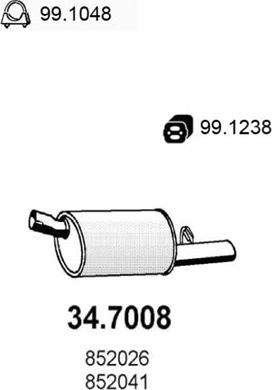 ASSO 34.7008 - Izplūdes gāzu trokšņa slāpētājs (pēdējais) ps1.lv