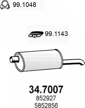 ASSO 34.7007 - Izplūdes gāzu trokšņa slāpētājs (pēdējais) ps1.lv