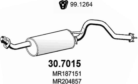 ASSO 30.7015 - Izplūdes gāzu trokšņa slāpētājs (pēdējais) ps1.lv