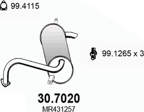 ASSO 30.7020 - Izplūdes gāzu trokšņa slāpētājs (pēdējais) ps1.lv